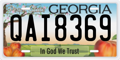 GA license plate QAI8369