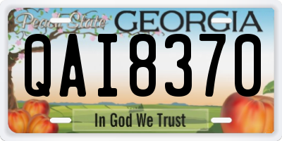 GA license plate QAI8370