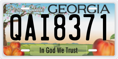 GA license plate QAI8371