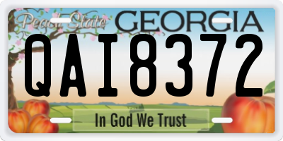 GA license plate QAI8372