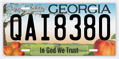 GA license plate QAI8380
