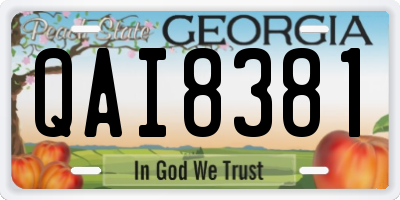 GA license plate QAI8381