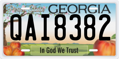 GA license plate QAI8382
