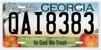 GA license plate QAI8383