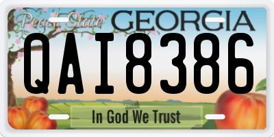 GA license plate QAI8386