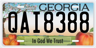 GA license plate QAI8388