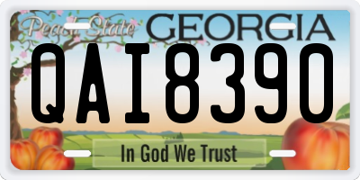 GA license plate QAI8390