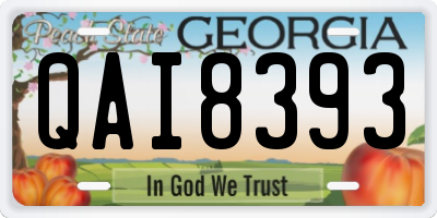 GA license plate QAI8393