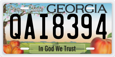 GA license plate QAI8394