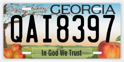 GA license plate QAI8397