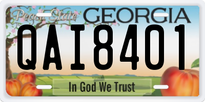GA license plate QAI8401