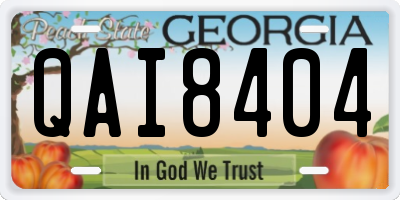 GA license plate QAI8404
