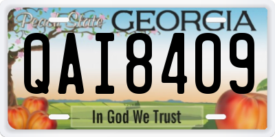 GA license plate QAI8409