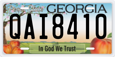 GA license plate QAI8410