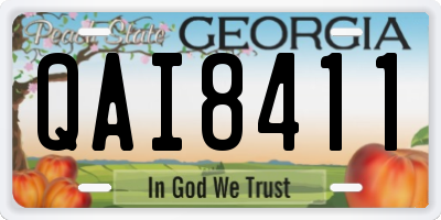 GA license plate QAI8411