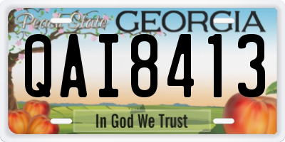 GA license plate QAI8413