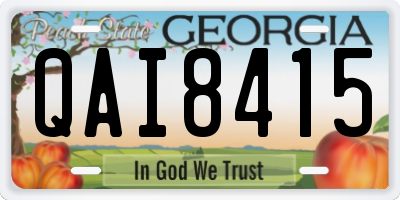GA license plate QAI8415