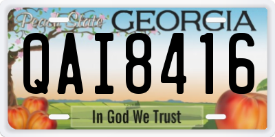 GA license plate QAI8416