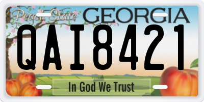 GA license plate QAI8421