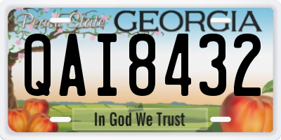 GA license plate QAI8432