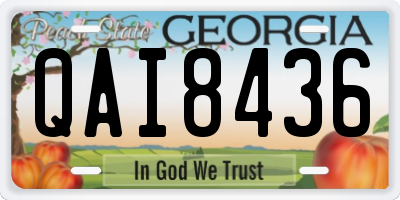 GA license plate QAI8436