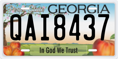 GA license plate QAI8437