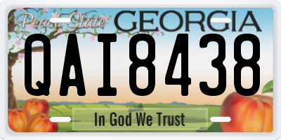 GA license plate QAI8438