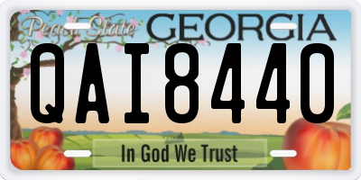 GA license plate QAI8440