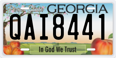 GA license plate QAI8441