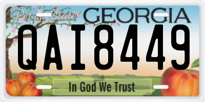 GA license plate QAI8449