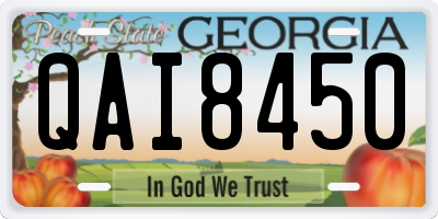 GA license plate QAI8450