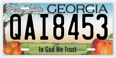 GA license plate QAI8453