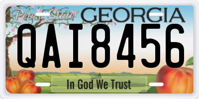 GA license plate QAI8456