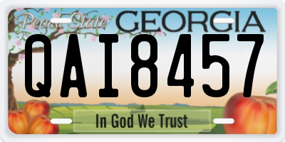 GA license plate QAI8457