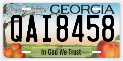 GA license plate QAI8458