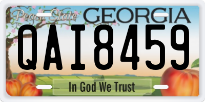 GA license plate QAI8459