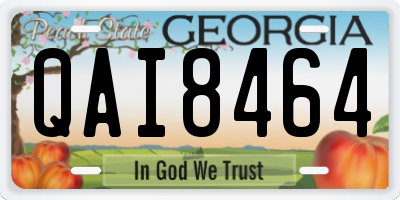 GA license plate QAI8464