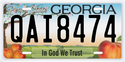 GA license plate QAI8474