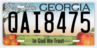 GA license plate QAI8475
