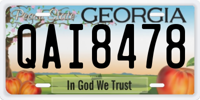 GA license plate QAI8478