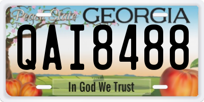 GA license plate QAI8488