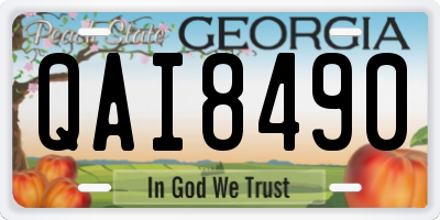 GA license plate QAI8490