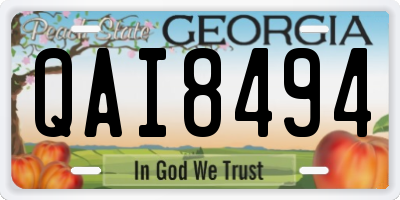 GA license plate QAI8494