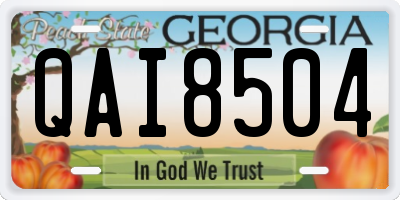 GA license plate QAI8504