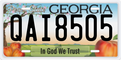 GA license plate QAI8505