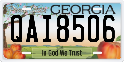 GA license plate QAI8506