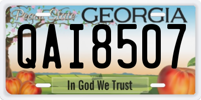 GA license plate QAI8507