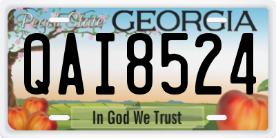 GA license plate QAI8524