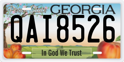 GA license plate QAI8526