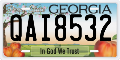 GA license plate QAI8532